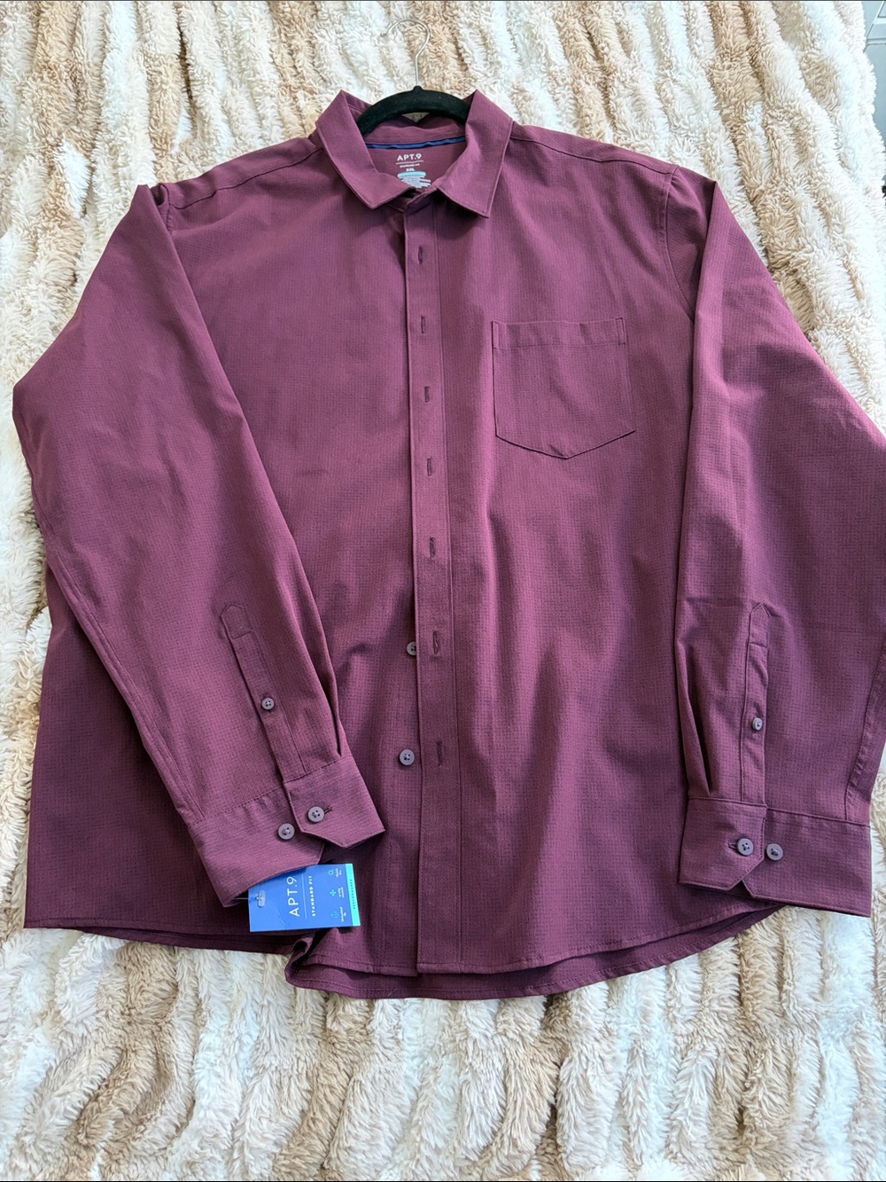 Apt. 9 Men's Long Sleeve Button-Up Shirt - Wine